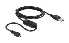 Delock USB Micro-B Kabel, Ein/Aus Schalter