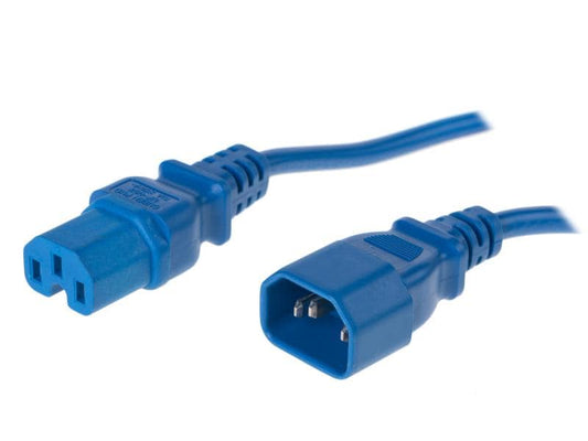 Diggelmann | Verlängerungs-Netzkabel C14/C15, 1.5m | Blau, H05VV-F3G1.0