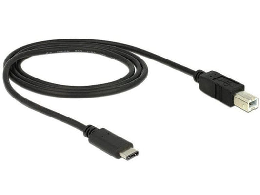 Delock | USB2.0-Kabel TypC-B: 1m, schwarz | max. 480Mbps, Typ-C, für Druckeranschluss
