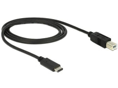 Delock | USB2.0-Kabel TypC-B: 1m, schwarz | max. 480Mbps, Typ-C, für Druckeranschluss