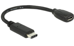 USB2.0-Adapterkabel MicroB-C, 15cm, schwarz