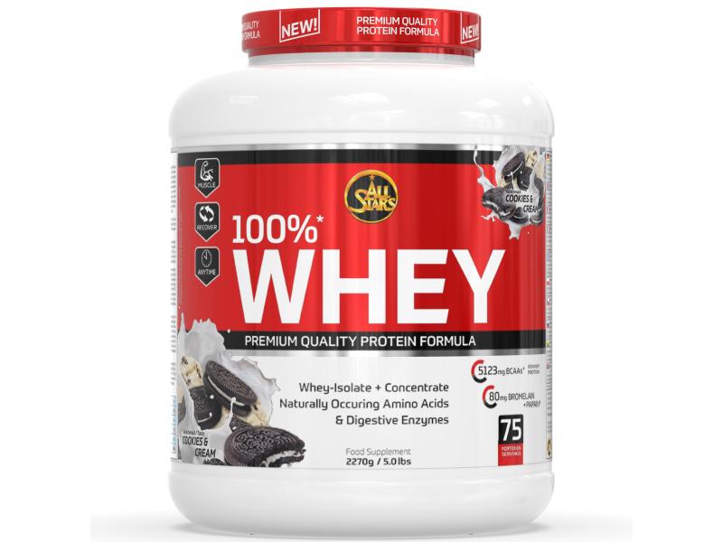 All Stars | Pulver Whey Protein 100% | Cookie & Cream 2270 g