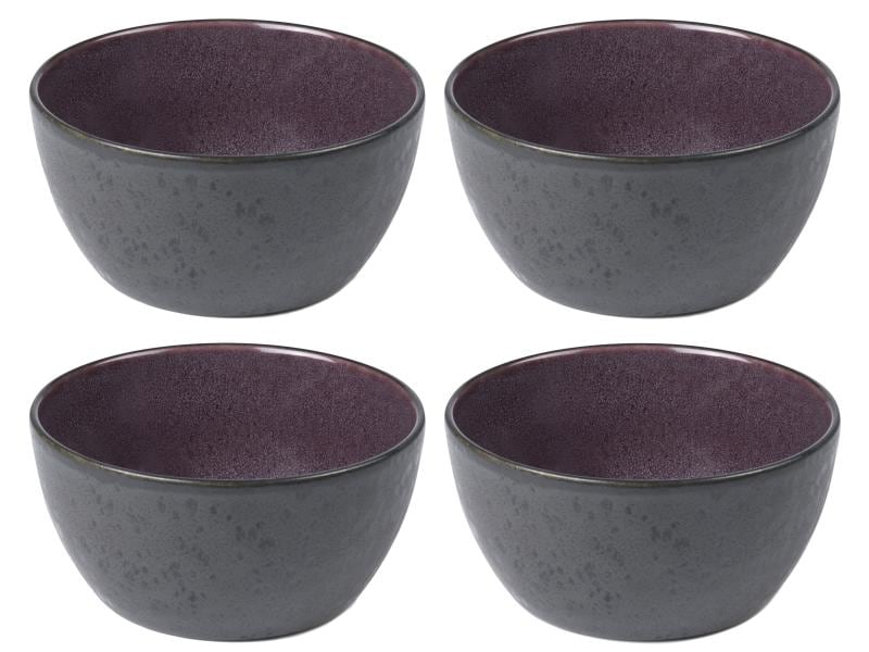Bitz | Schale 12cm schwarz/violett | 4 Stk., 12cm Durchmesser, Stoneware