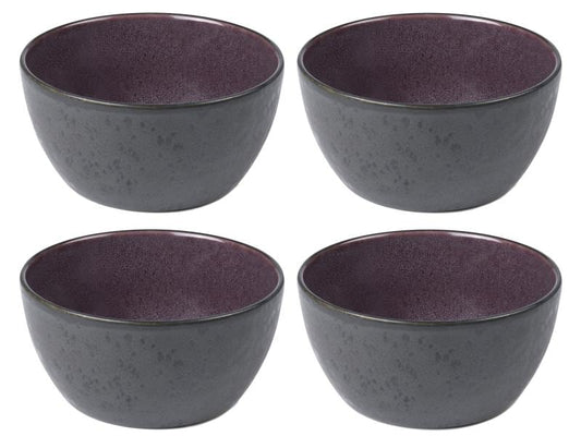 Bitz | Schale 12cm schwarz/violett | 4 Stk., 12cm Durchmesser, Stoneware