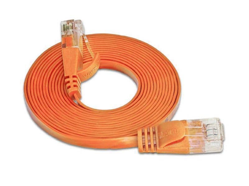 SLIM | Slimpatchkabel 20m, Orange, Cat.6 | UTP ungeschirmt, extrem flach, AWG36