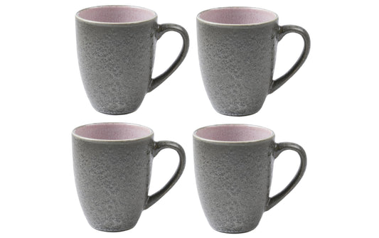 Bitz, Kaffeetasse 300 ml, 4 Stück, Grau/Pin