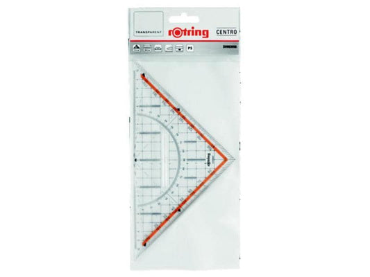Rotring | Geo-Dreieck Hypotenuse 23cm | Skalierung mit Griff, glasklar
