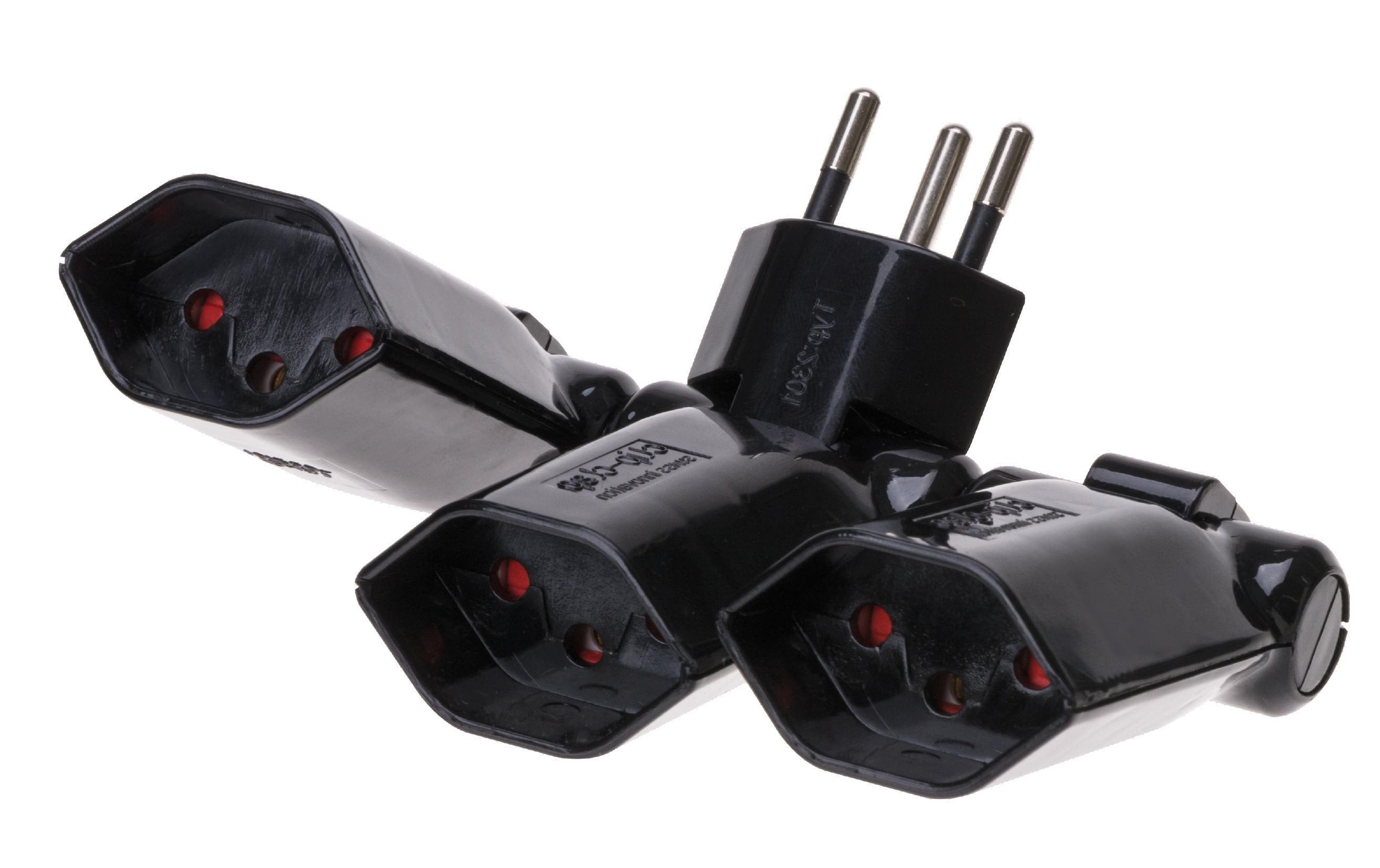 Abzweigstecker Clip-Clap 3xTyp13, schwarz