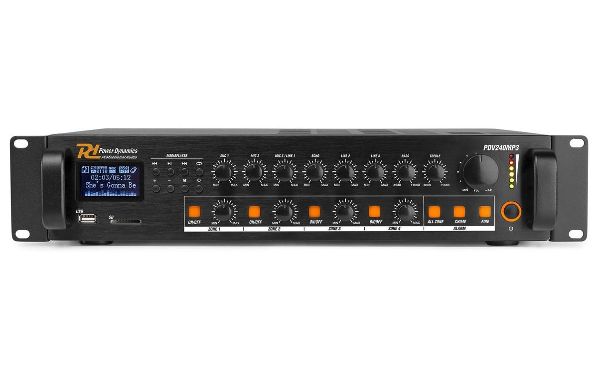 Power Dynamics PDV240MP3 4-Zonen Mischer