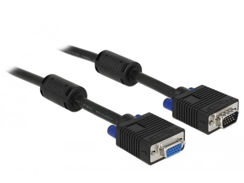 Delock | Kabel VGA - VGA, 2 m | Stecker-Buchse, 2xFerritkern, 15Pin