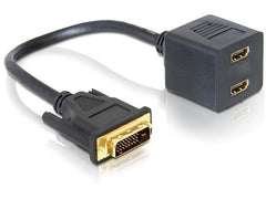 Delock | Monitorsplitter DVI-D zu 2xHDMI | Duallink DVI-D, passiv