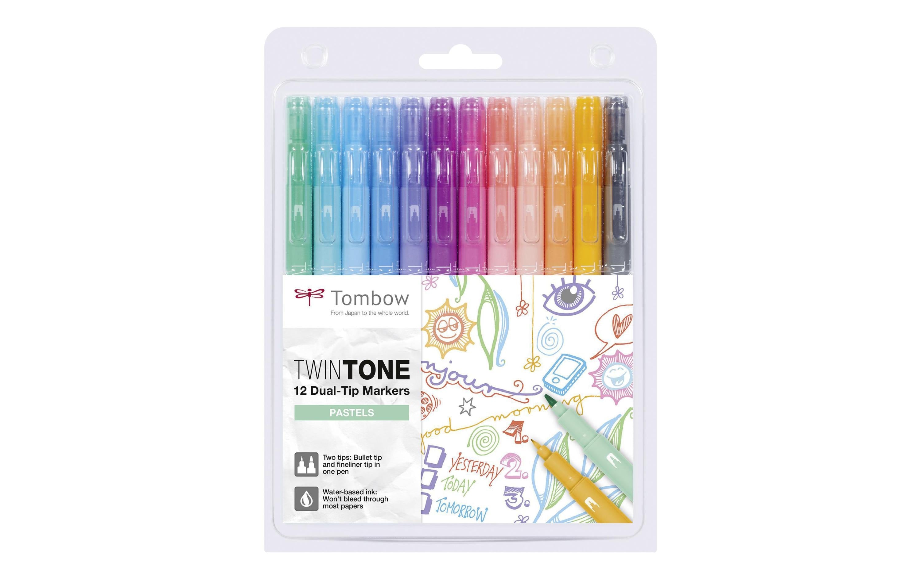 Tombow TwinTone Fasermaler Pastell 12er