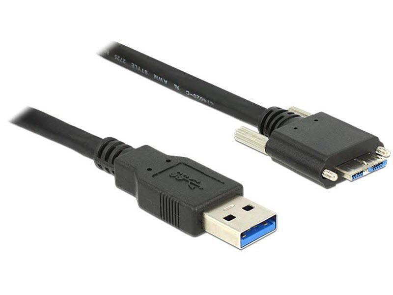 Delock | USB3.0 Kabel, 3m, A-MicroB | A-Stecker auf MicroB Stecker verschraubbar