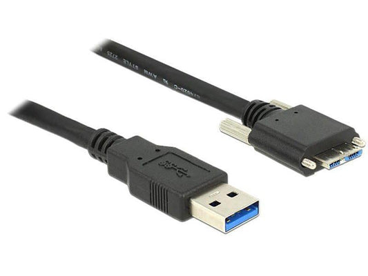 Delock | USB3.0 Kabel, 3m, A-MicroB | A-Stecker auf MicroB Stecker verschraubbar