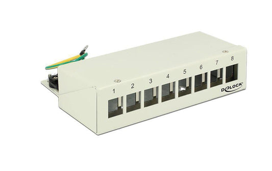 8-Port Desktop Patchpanel,  Hutschienenkit