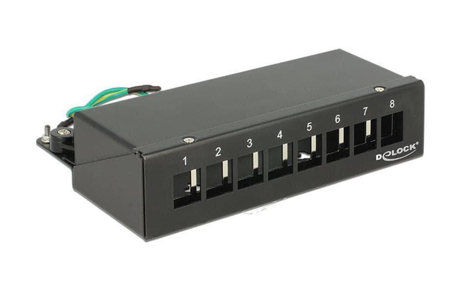 8-Port Desktop Patchpanel,  Hutschienenkit