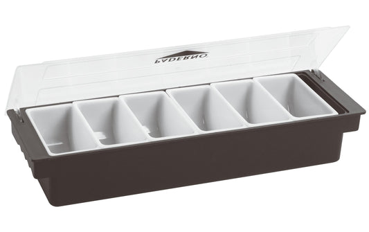 Paderno | Beilagenbuffet ABS 49x15cm | 6 Behälter, LxBxH: 49x15x9cm