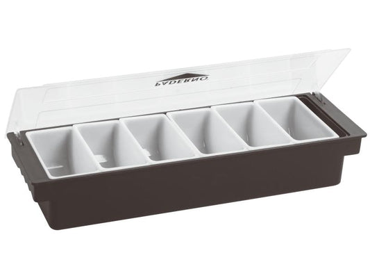 Paderno | Beilagenbuffet ABS 49x15cm | 6 Behälter, LxBxH: 49x15x9cm