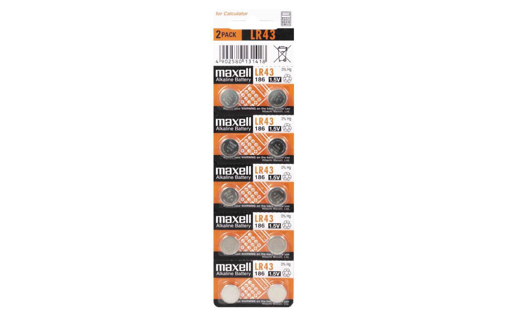 Maxell  Knopfzelle LR43 10er