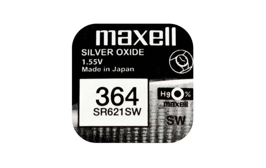 Maxell | Knopfzelle SR621SW, 1.55V, 10Stk | 10 Stück, Blister Verpackung, vergl. V364