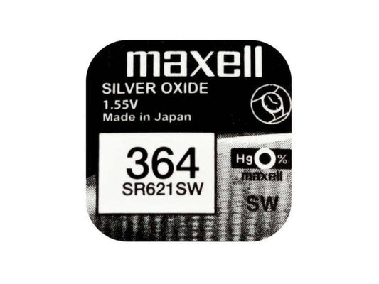Maxell | Knopfzelle SR621SW, 1.55V, 10Stk | 10 Stück, Blister Verpackung, vergl. V364