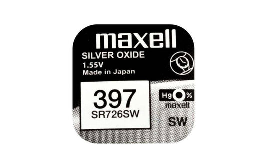 Maxell | Knopfzelle SR726SW, 1.55V, 10Stk | 10 Stück, Blister Verpackung, vergl. V397