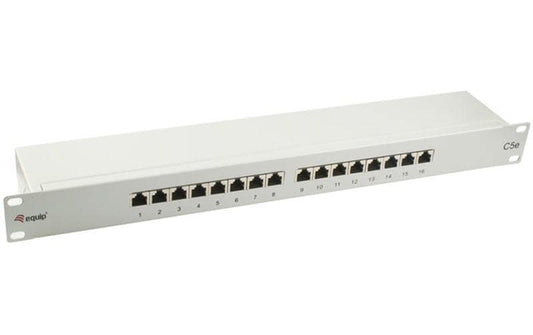 equip 19 Patchpanel: 16 Port, 1HE, grau