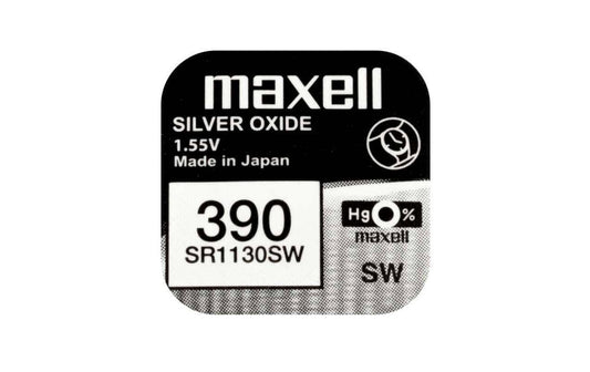Maxell | Knopfzelle SR1130SW, 1.55V, 10Stk | 10 Stück, Blister Verpackung, vergl. V390