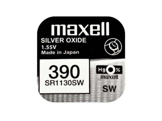 Maxell | Knopfzelle SR1130SW, 1.55V, 10Stk | 10 Stück, Blister Verpackung, vergl. V390