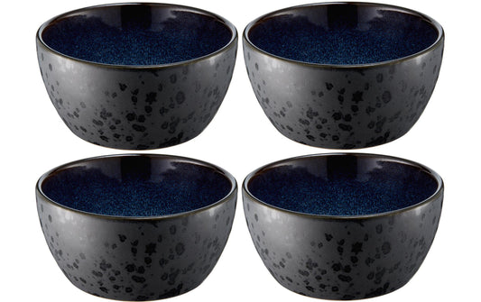 Bitz | Schale 12cm schwarz/dunkelblau | 4 Stk., 12cm Durchmesser, Stoneware