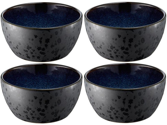 Bitz | Schale 12cm schwarz/dunkelblau | 4 Stk., 12cm Durchmesser, Stoneware