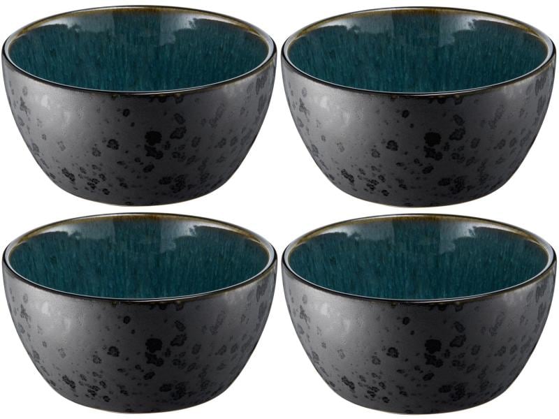 Bitz | Schale 12cm schwarz/grün | 4 Stk., 12cm Durchmesser, Stoneware