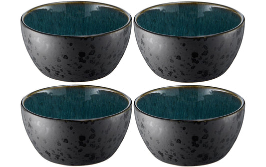 Bitz | Schale 12cm schwarz/grün | 4 Stk., 12cm Durchmesser, Stoneware