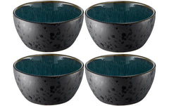 Bitz | Schale 12cm schwarz/grün | 4 Stk., 12cm Durchmesser, Stoneware