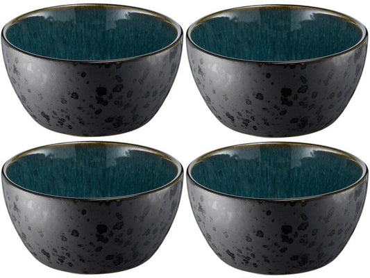 Bitz | Schale 12cm schwarz/grün | 4 Stk., 12cm Durchmesser, Stoneware