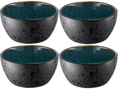 Bitz | Schale 12cm schwarz/grün | 4 Stk., 12cm Durchmesser, Stoneware