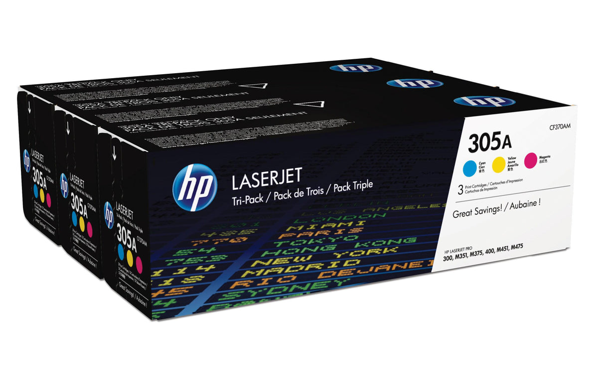HP, Toner Nr. 305A (CF370AM) Cyan/Magenta/Y