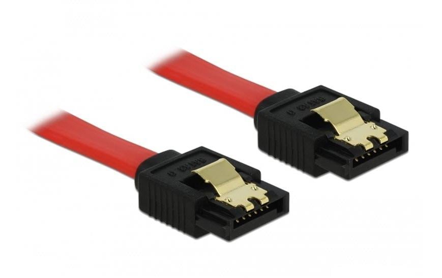 Delock SATA-3 Kabel: 30 cm,Metall Clip, rot