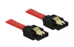 Delock SATA-3 Kabel: 30 cm,Metall Clip, rot