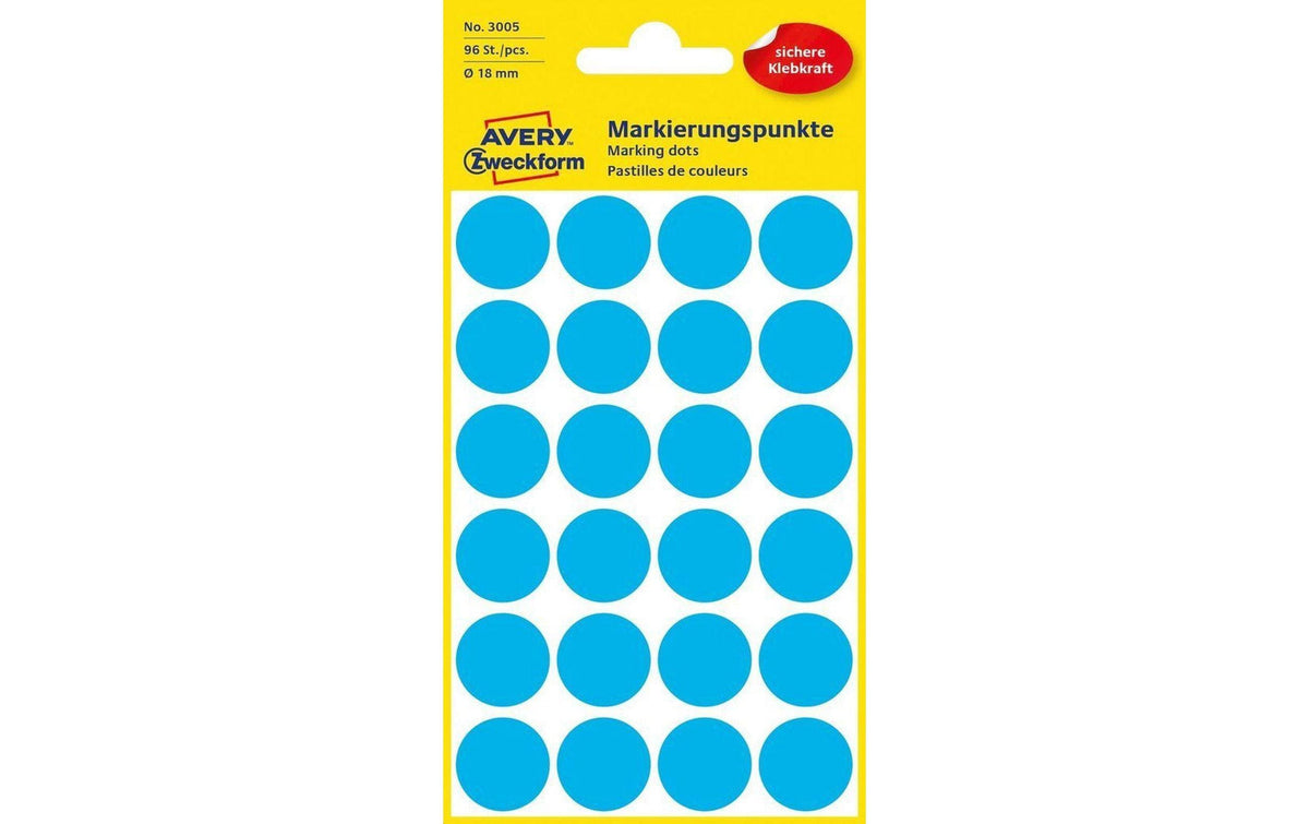 Avery Zweckform, Klebepunkte 18 mm Blau