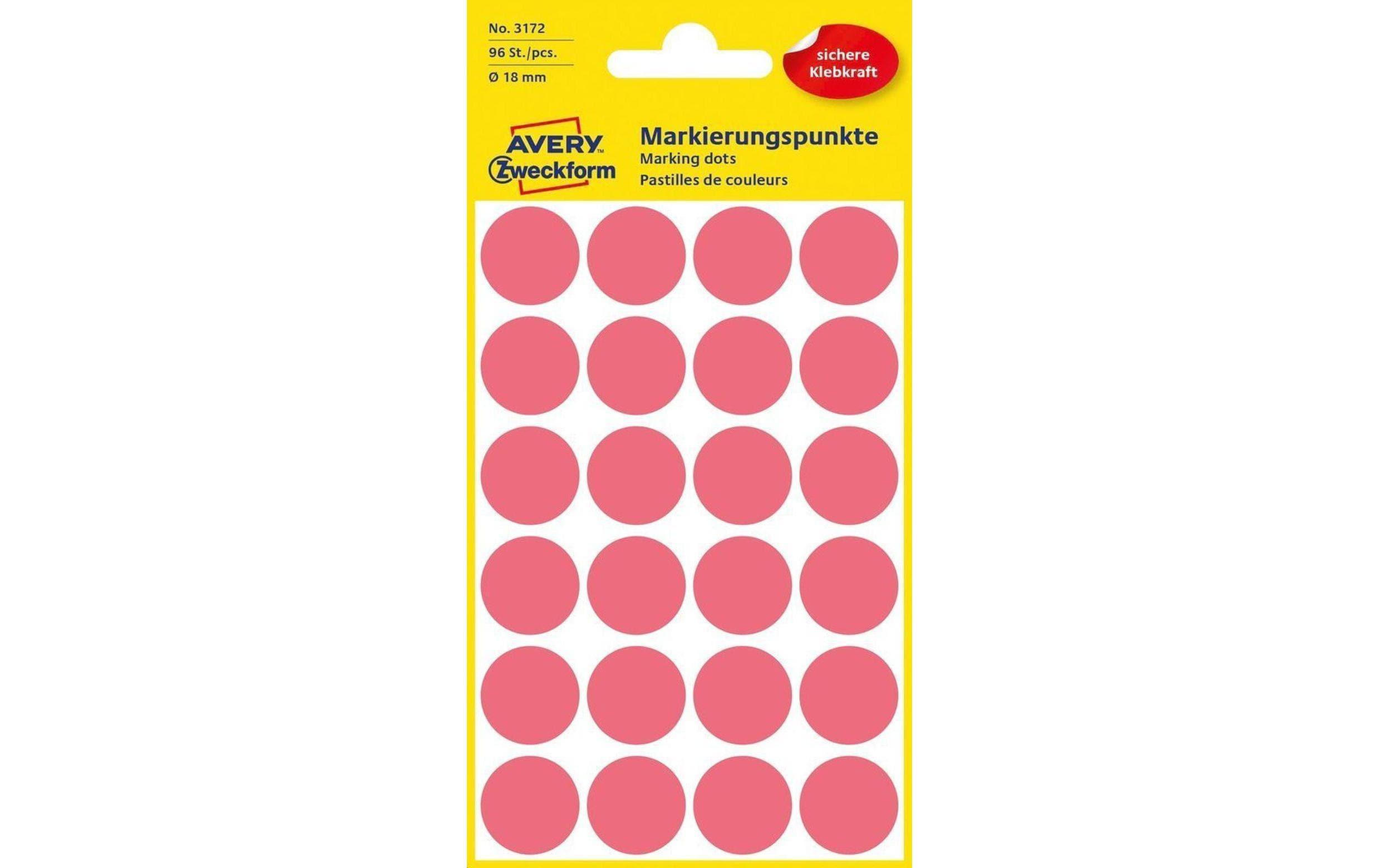 Avery Zweckform, Klebepunkte 18 mm Neonrot