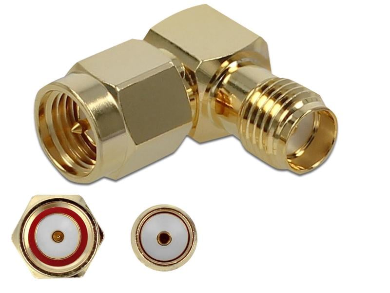 Delock | SMA-Steckerzu SMA-Buchse, 90°, 10Ghz | Winkeladapter, LTE kompatibel