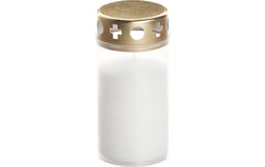 balthasar Grabkerze weiss mit Deckel