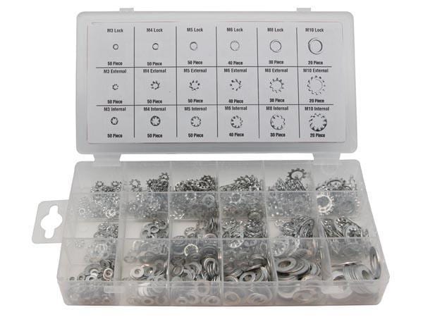 Perel | Sicherungsscheiben-Set HAS03, 720tlg. | aus verzinktem, rostbeständigem Stahl