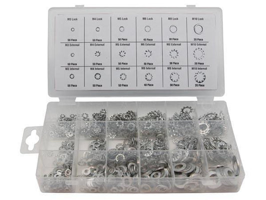 Perel | Sicherungsscheiben-Set HAS03, 720tlg. | aus verzinktem, rostbeständigem Stahl