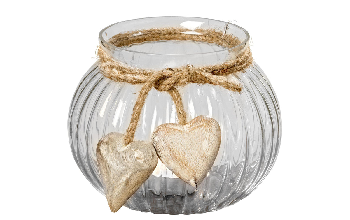 Boltze Windlicht Rudy, Glas, transparent