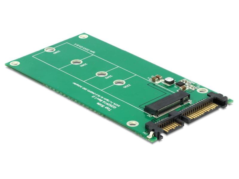 Delock | M.2 zu SATA Adapter, ohne Rahmen | Betrieb von M.2 SATA SSDs an 2.5 SATA