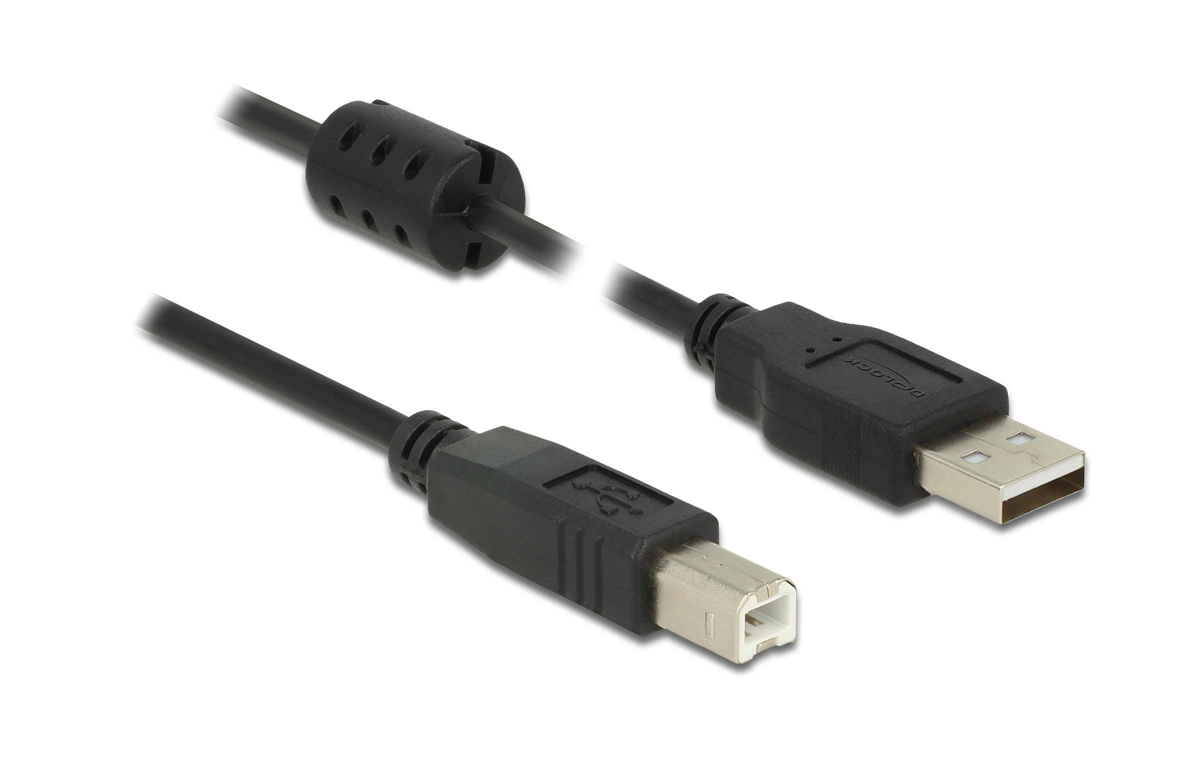 Delock, USB 2.0-Kabel mit Ferritkern USB A
