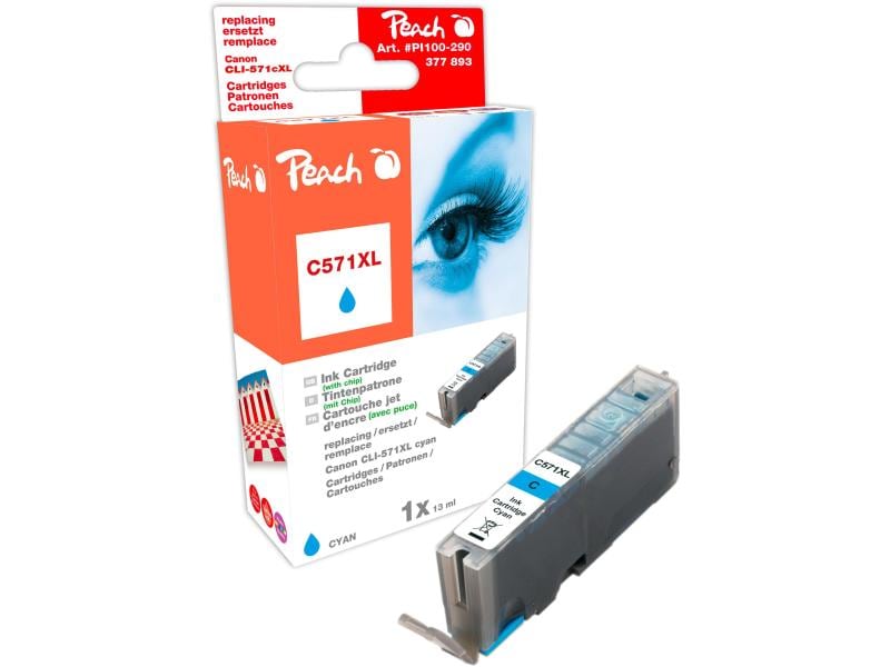 Peach | Tinte Canon CLI-571c XL cyan | 13ml 985 Seiten