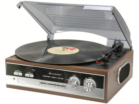 soundmaster | PL186H, Plattenspieler | Nostalgie Plattenspieler mit Radio